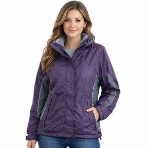 Columbia Women's M Purple Interchange Two Piece Fleece Insulated Jacket